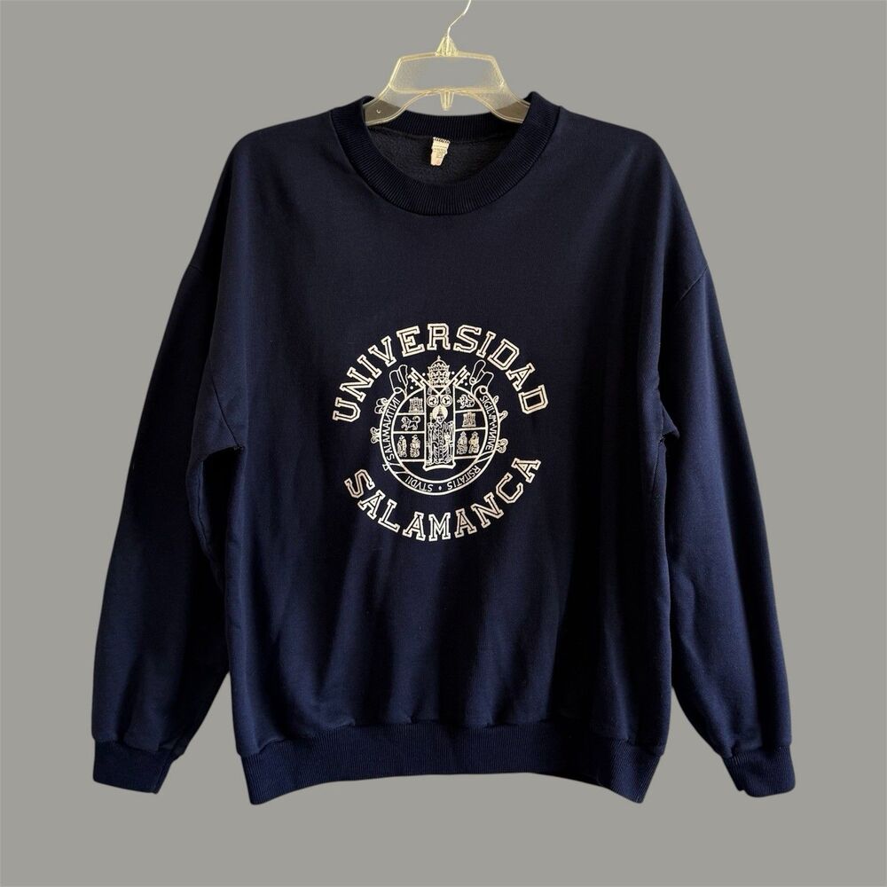 Vtg 80s 90s Universidad de Salamanca Sweatshirt Mens XL Collegiate Euro Academia
